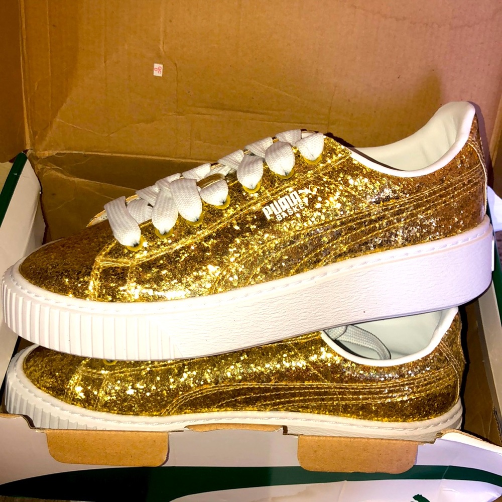Basket Platform glitter gold 7.5 women’s